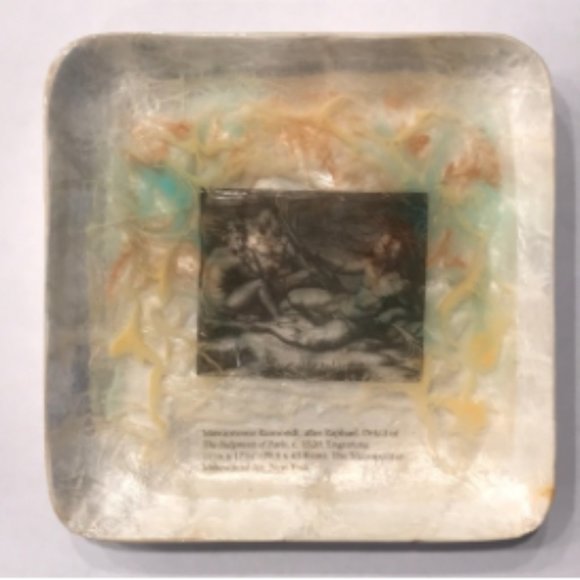 Oceanic Opulence: Marcantonio Raimondi Capiz Shell Vanity Tray - Resin A… - Picture 3 of 7